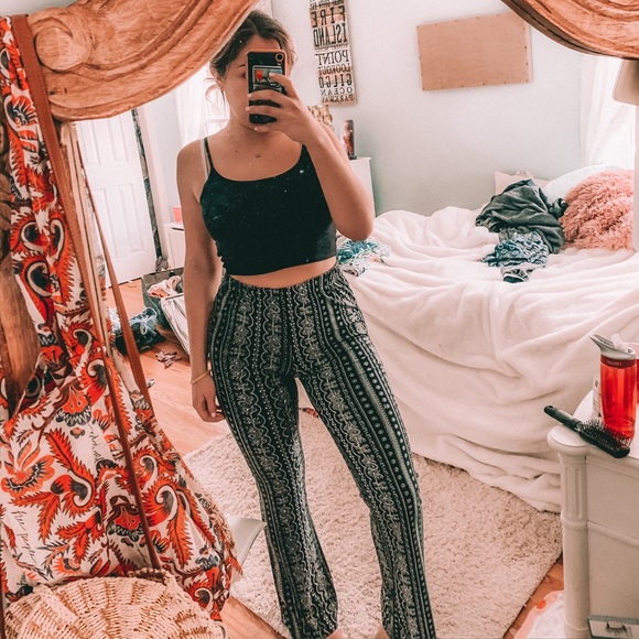 patterned flare pants